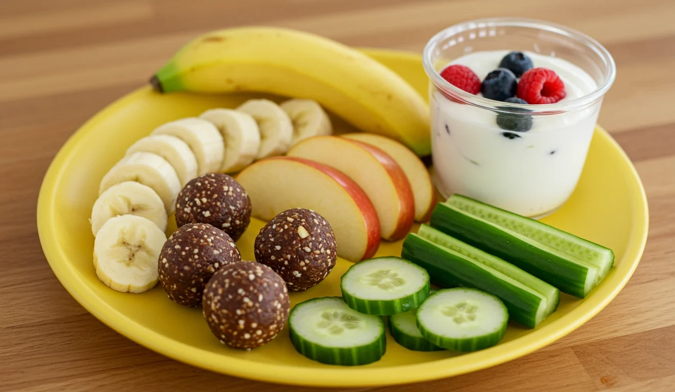 No-Sugar Toddler Snack Ideas (Naturally Sweet and Healthy) 1 No-sugar toddler snack ideas with fruit, yogurt, and homemade energy bites