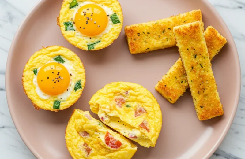 Creative Toddler Breakfast Ideas with Eggs 21 Veggie egg muffins for toddlers served on a white plate