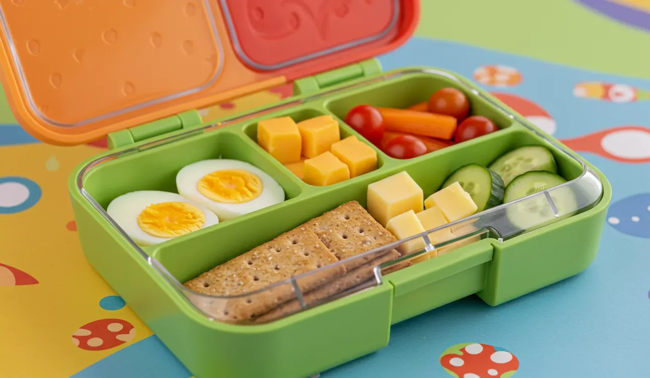 Energy snacks for toddlers with apples, bananas, and yogurt