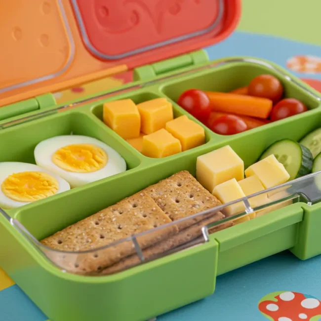 Energy snacks for toddlers with apples, bananas, and yogurt