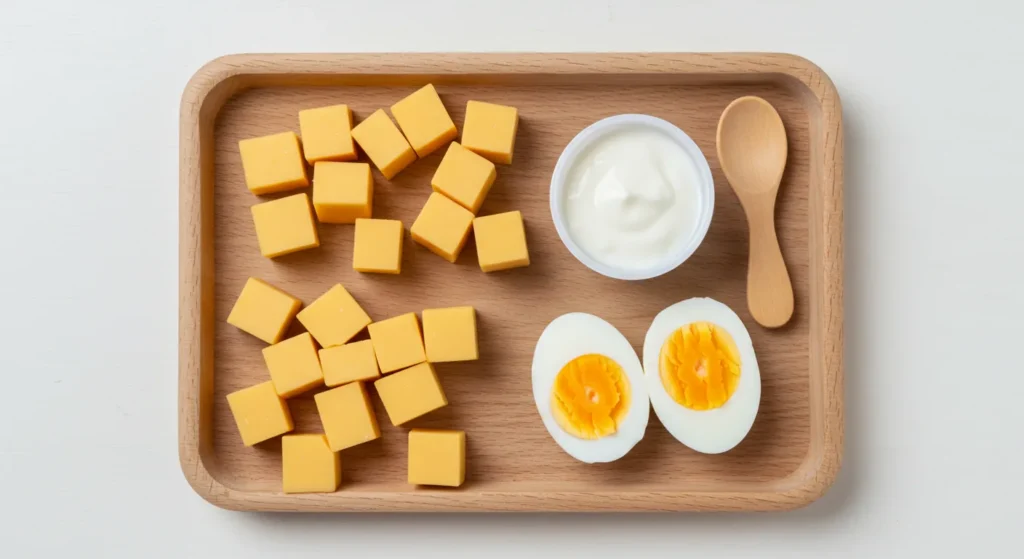 Plant-based high protein toddler snacks with hummus and chickpeas