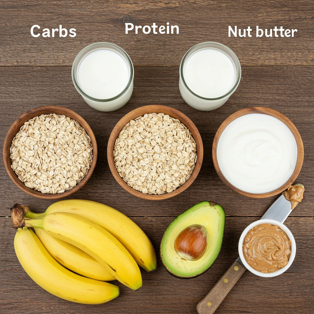 Rule of 3 ingredients for toddler smoothies: carbs, protein, healthy fats