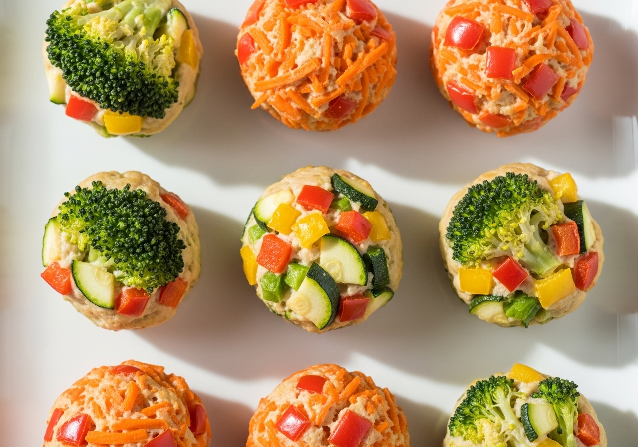 Rainbow Veggie & Chicken Bites: