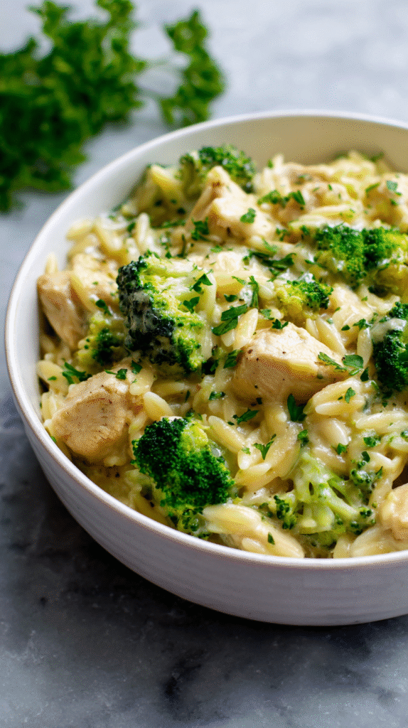 One Pot Chicken Broccoli Orzo