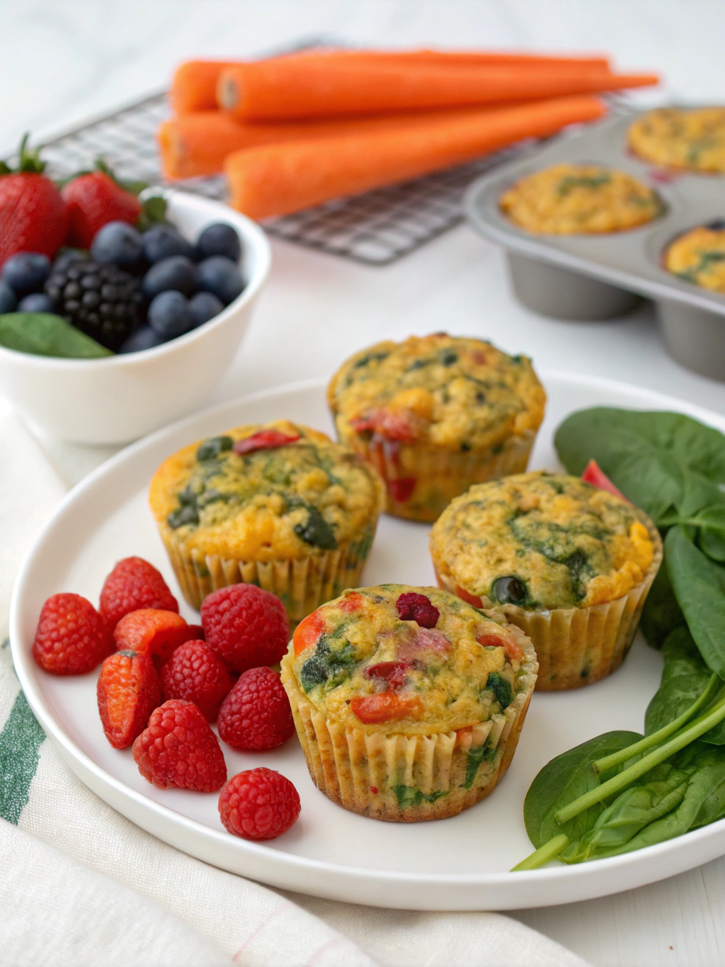 Ingredients for Fruit & Veggie Breakfast Muffins For Toddlers