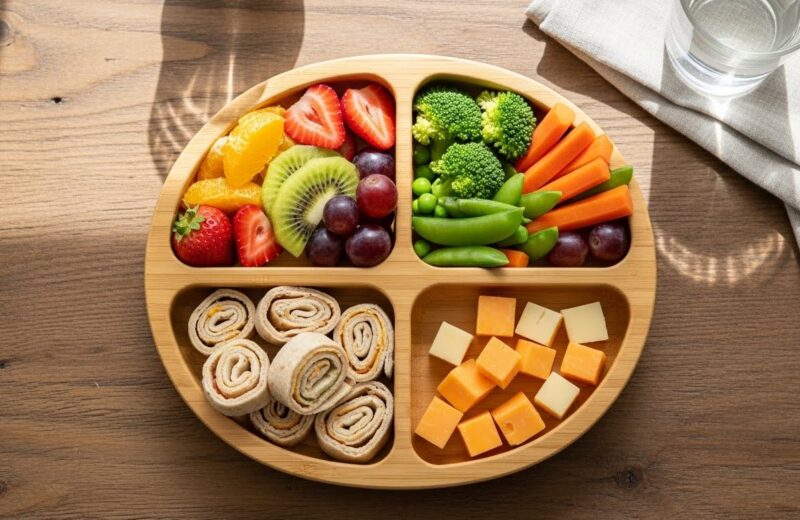 Balanced toddler lunch meal plans with fruits, veggies, and wraps for 1 to 3 year olds