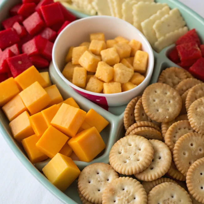 toddler snacks with cheese and crackers
